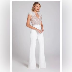 Nadine Merabi Elissa White Jumpsuit Size Small